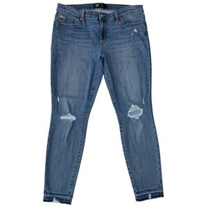 GAP‎ Denim Legging Jeans Women's Size 12 Distressed Stretch Blue 26.5" Inseam